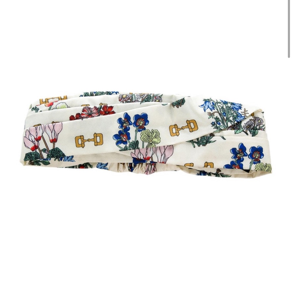 GUCCI Silk Horsebit Floral Print Headband